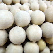 Natural White Wood 20mm Round Beads