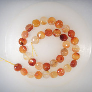 Natural Colour Carnelian 12mm Coin Beads