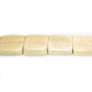 Natural White Wood Flat Square Beads