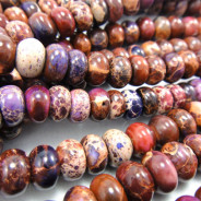 Purple Impression Jasper 5x8mm Rondelle Beads