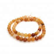 Red Aventurine Faceted 6mm Round Beads