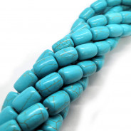 Reconstituted Turquoise Barrel Beads