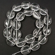 Rock Crystal 15x18mm Oval Beads