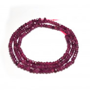 Ruby Faceted Rondelle 2x3mm Beads