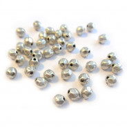 Tibetan Silver Faceted 4mm Beads (Pack 40)