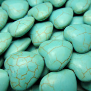 Reconstituted Turquoise Heart Beads