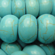 Reconstituted Turquoise 12x20mm Rondelle Beads