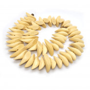 Natural White Wood Pointed Nugget Wood Beads