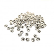 Alloy Daisy Spacer Beads Silver (Pack ~100
