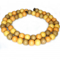Natural White Wood Mixed Colour Beads - Apricot, Taupe and Champagne