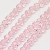 Misty Rose 8mm Faceted Round Glass Beads