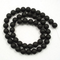 Matte Black stone beads 6mm