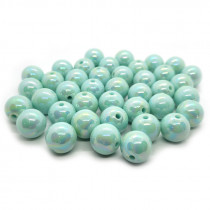 AB Plated Light Cyan Acrylic Bubblegum Beads 16mm 