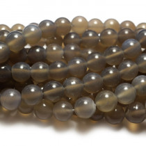 Grey Agate 8mm Round Beads
