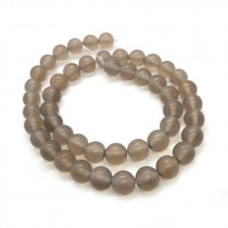 Grey Agate Matte 8mm Round Beads