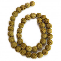 Dyed Lava Rock Tuscan Gold 10mm Round Beads