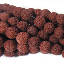 Dyed Rust Red Lava Rock Beads 10mm 
