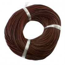 Saddle Brown Cowhide Leather Cord 1mm Round 10M Roll