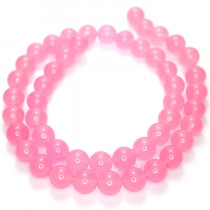 Malay Jade Rose Pink 8mm Round Beads