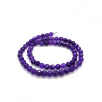 Malay Jade Amethyst Faceted 6mm Round Beads