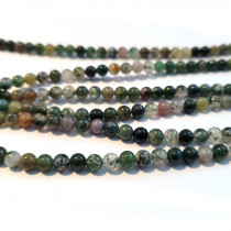Moss Agate 5mm Round Beads