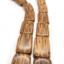 Palmwood Flat Rectangle Wood Beads