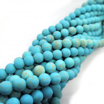 Reconstituted Turquoise Matte 8mm Round Beads