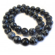 Snowflake Obsidian 10mm Round Beads
