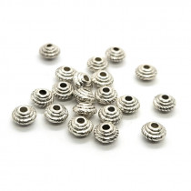 Tibetan Silver 5x3mm Saucer Beads (Pack 20)