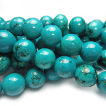 Stabilised Turquoise 10mm Round Beads