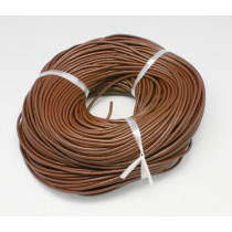 Saddle Brown Cowhide Leather Cord 2mm Round 10M Roll