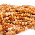 Red Aventurine Faceted 6mm Round Beads