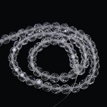 Clear 6mm Faceted Round Glass Beads