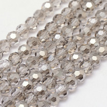 Gainsboro 6mm Faceted Round Glass Beads