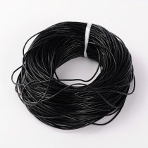 Black Cowhide Leather Cord 1mm Round 10M Roll