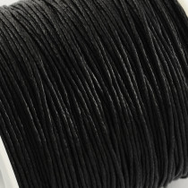 Black Waxed Cotton Cord 1mm 90M Roll