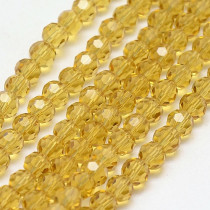 Light Khaki 8mm Faceted Round Glass Beads