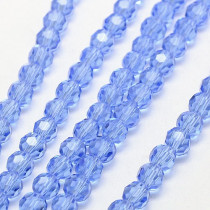 Light Sky Blue 6mm Faceted Round Glass Beads