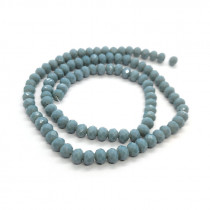 Cadet Blue 6x4mm Faceted Abacus Glass Beads