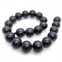 Dyed Blue Black Wood 20mm Round Beads