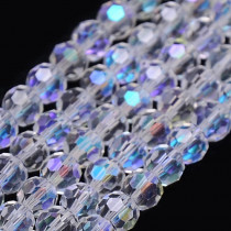 Clear AB Colour Electroplate 6mm Round Glass Beads