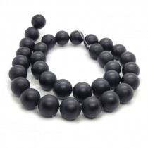 Black Onyx Matte 12mm Round Beads