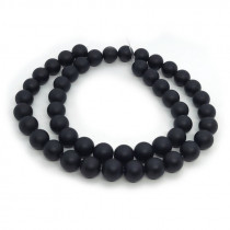 Black Onyx Matte 8mm Round Beads