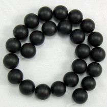 Black Stone (Matte) 16mm Round Beads