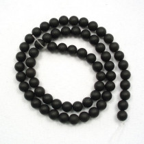Matte Black stone beads 6mm