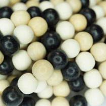 Natural White Wood Mixed Colour Beads - Black, White and Natural