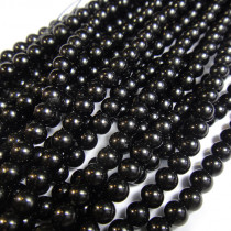 Black Tourmaline 4mm Round Beads