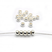 Brass Silver Spacer Beads Rondelle 6x4mm (Pack 20)