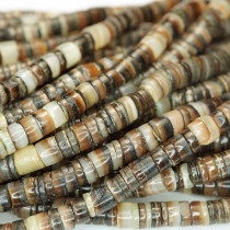 4-5mm Brown Lip Shell Heishi Beads 