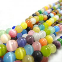 Cats Eye Multicolour 6mm Round Beads